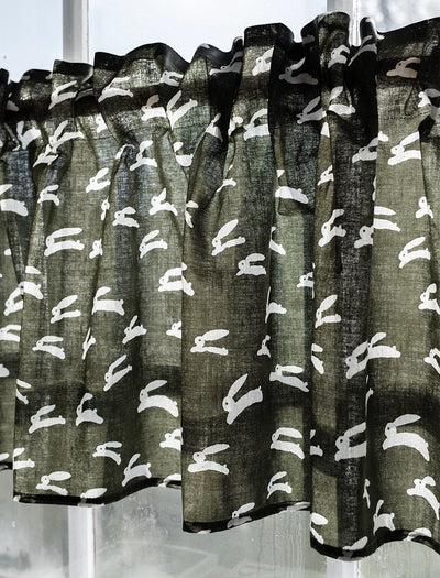 RABBIT SHORT CURTAIN, GREEN