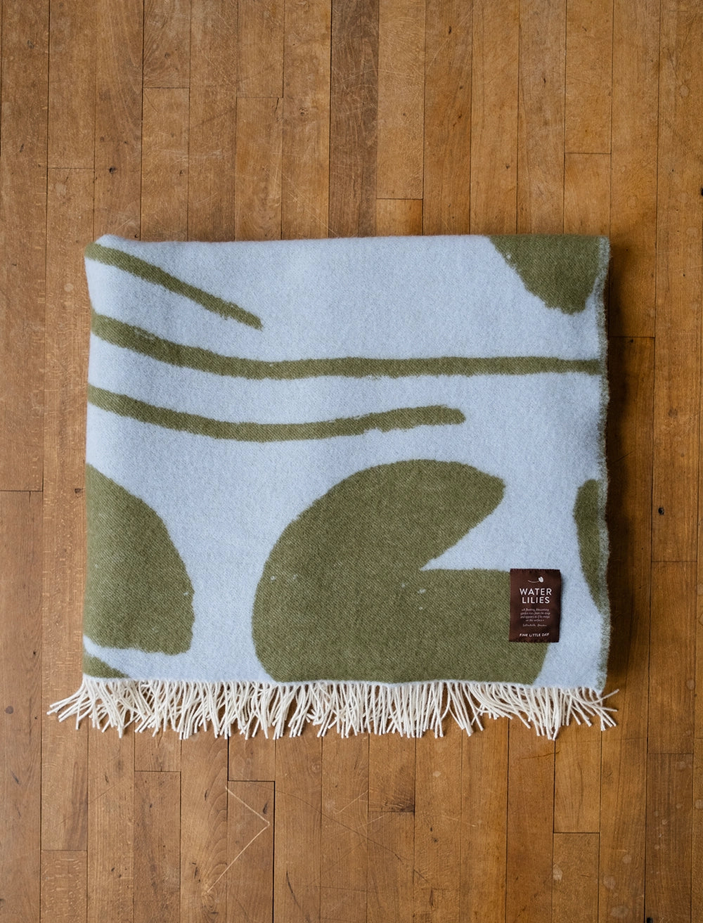 WATER LILIES LARGE WOOL BLANKET, BLUE/GREEN