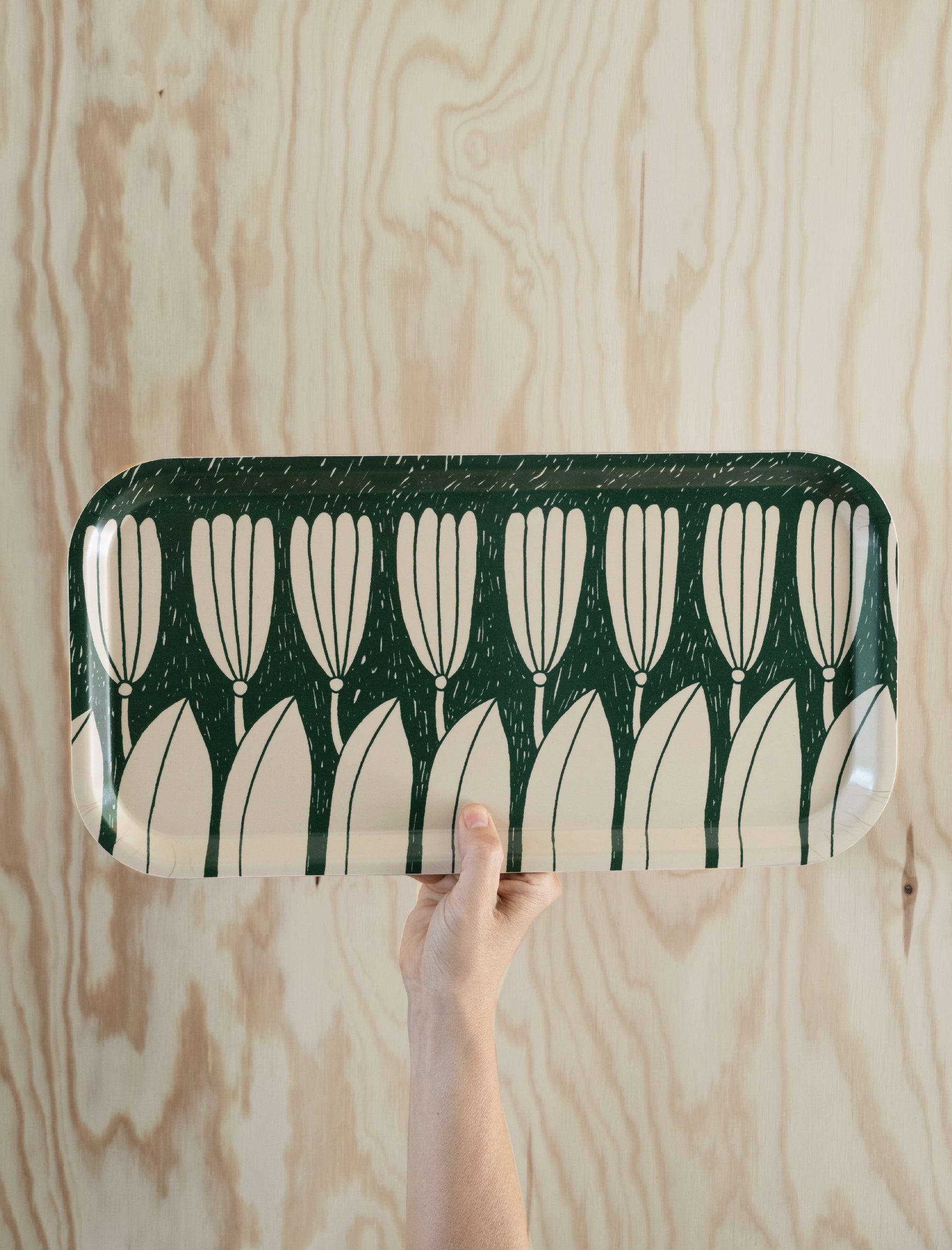 CROCUS TRAY, GREEN/NUDE - 43X22 CM