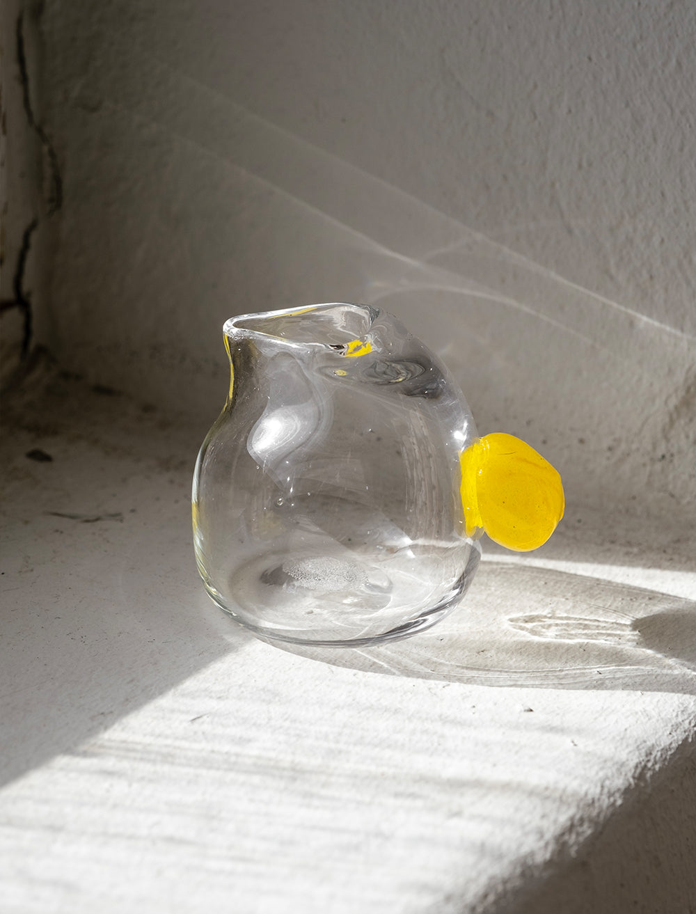 GLAS MJÖLKKANNA - Gul