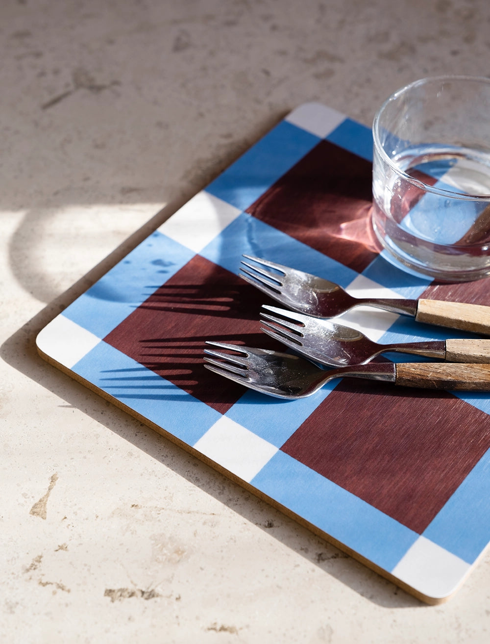 RUTAN POT MAT, RED/BLUE