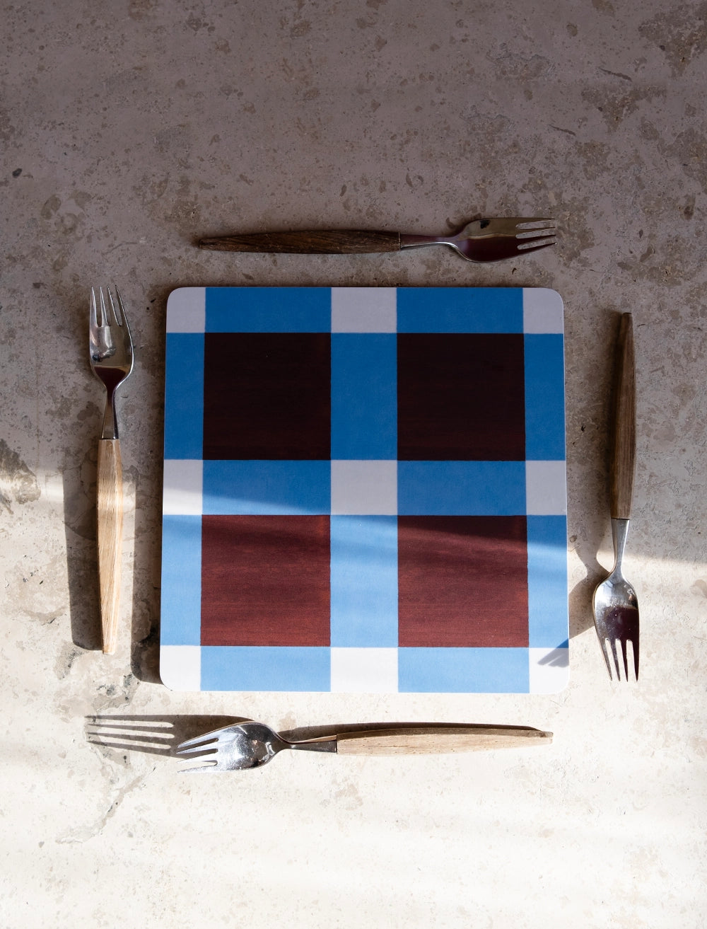 RUTAN POT MAT, RED/BLUE