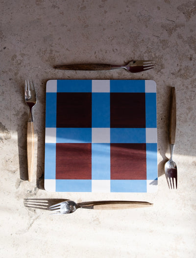 RUTAN POT MAT, RED/BLUE