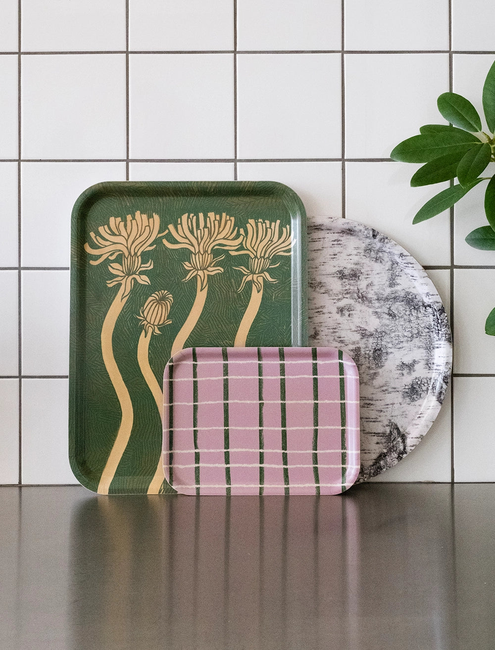 RUTIG SMALL TRAY, PINK/GREEN