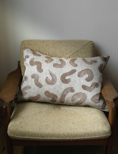 UDON LINEN CUSHION COVER, BROWN