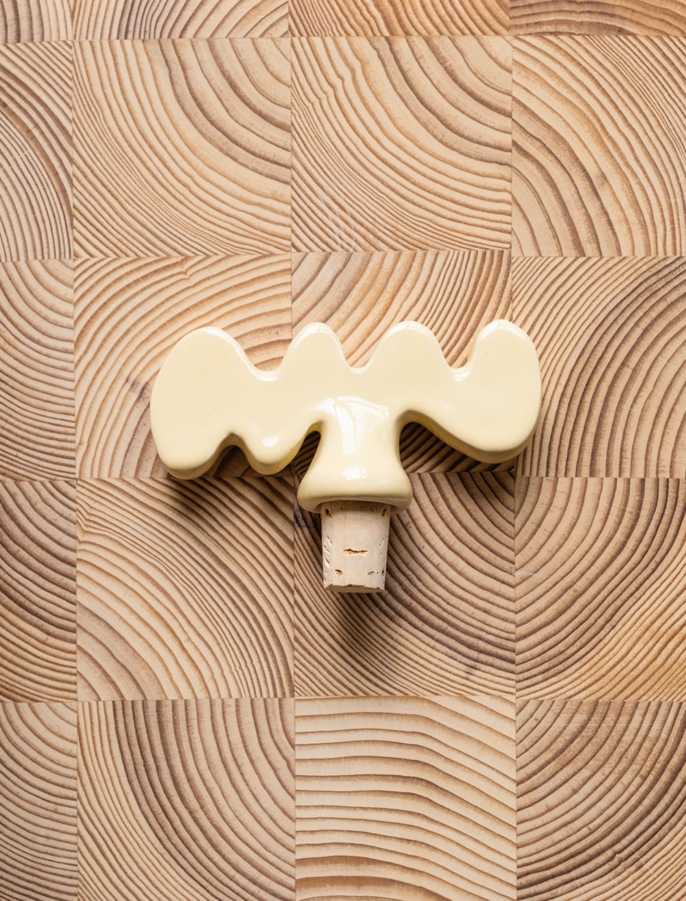 WAVY WINE CORK - Light yellow