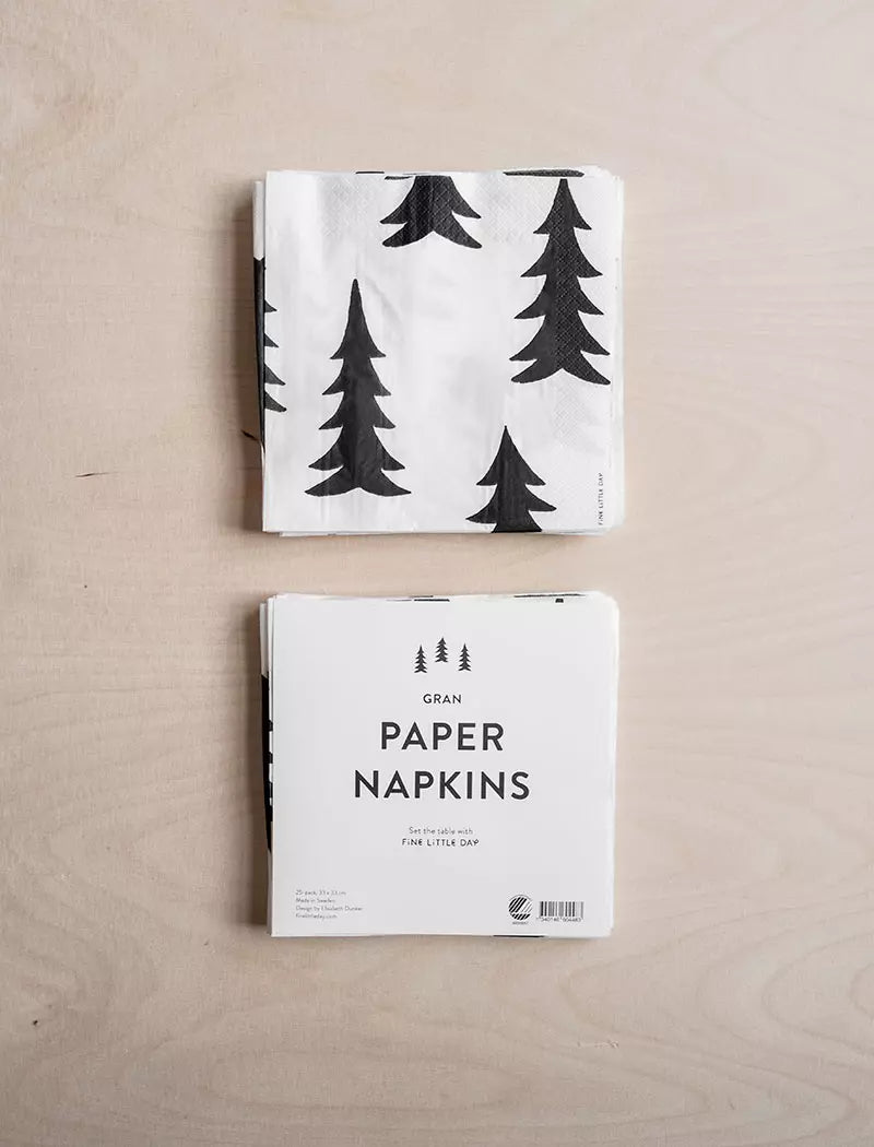 GRAN PAPPERSSERVETT - Svart