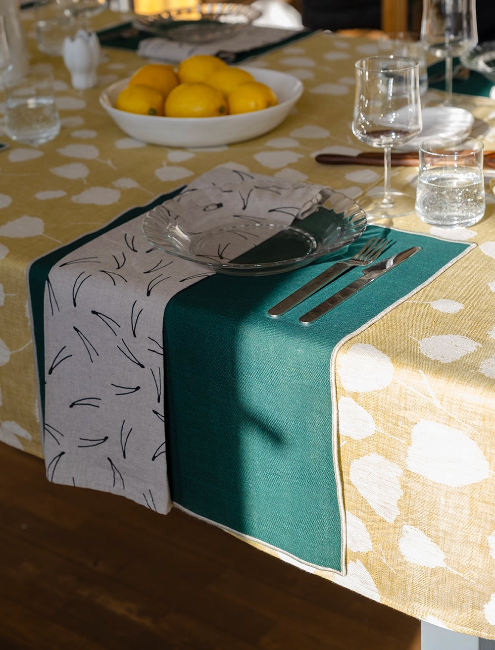 TISCHSET AUS LEINEN, GRÜN