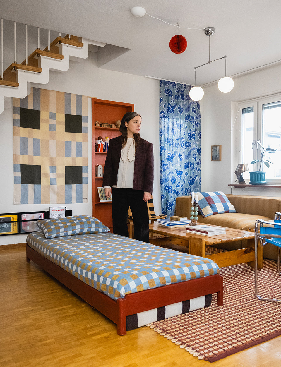 RUTAN POT MAT, RED/BLUE – FINE LITTLE DAY