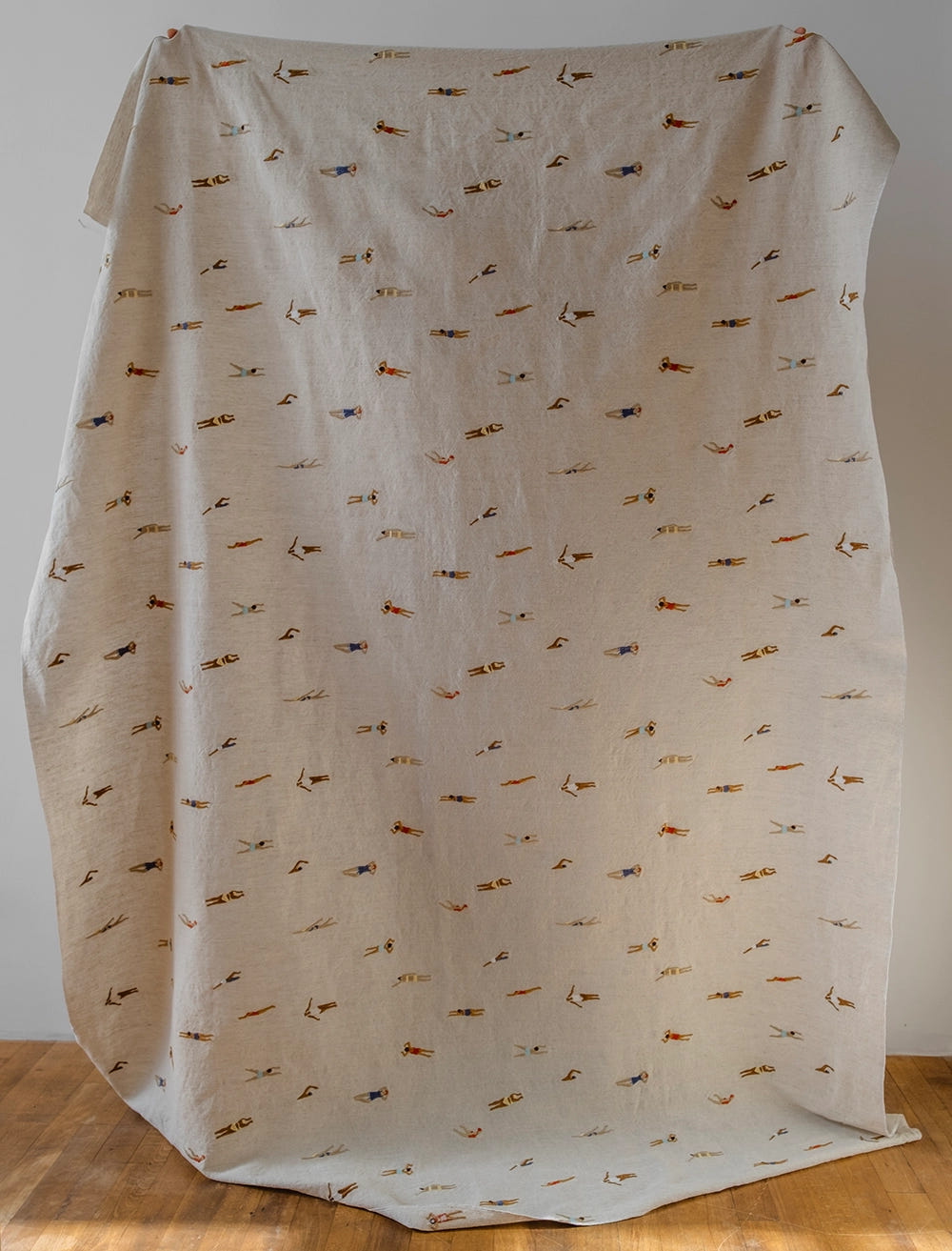 SWIMMERS EMBROIDERED FABRIC