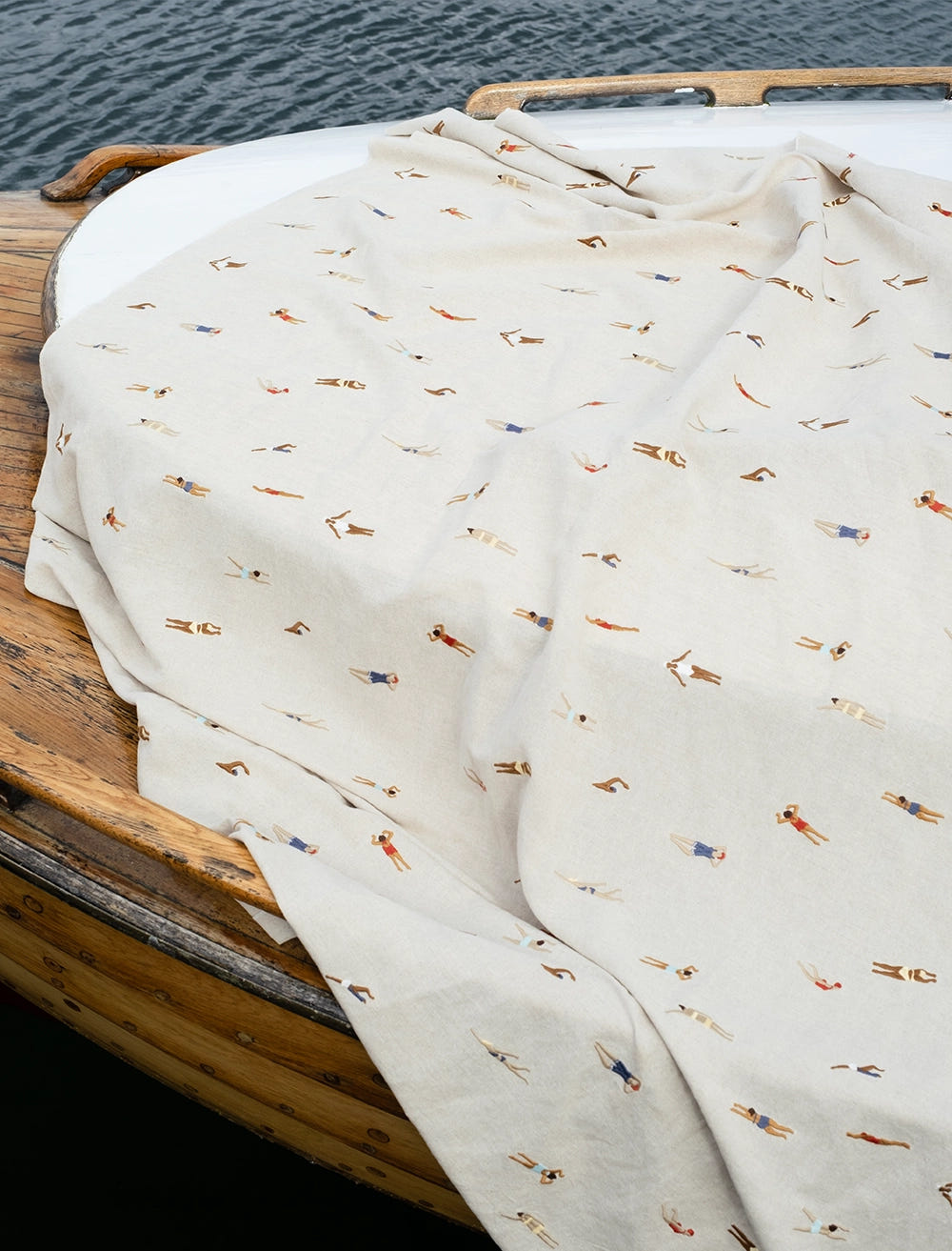 SWIMMERS EMBROIDERED FABRIC