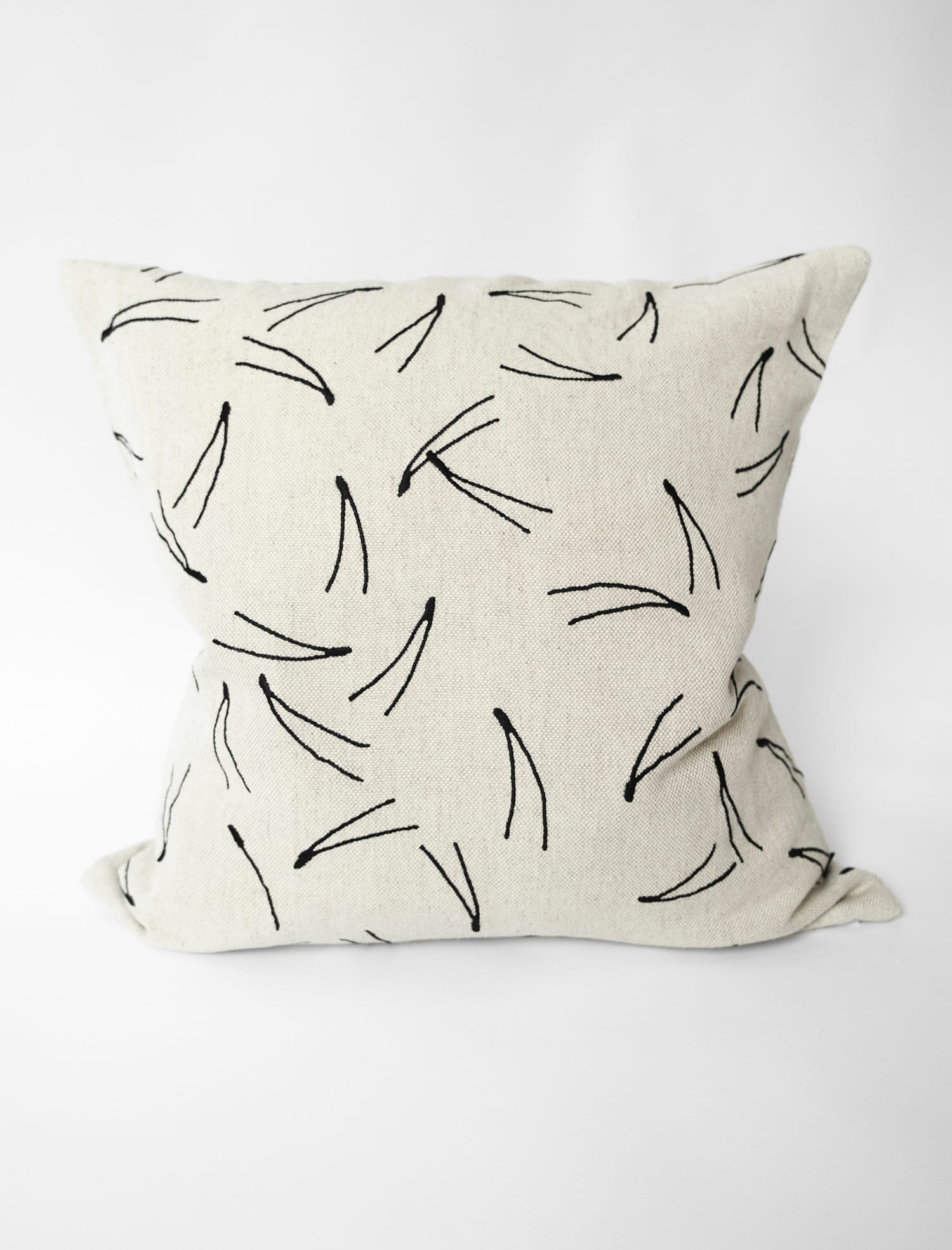 BARR EMBROIDERED CUSHION COVER, BLACK