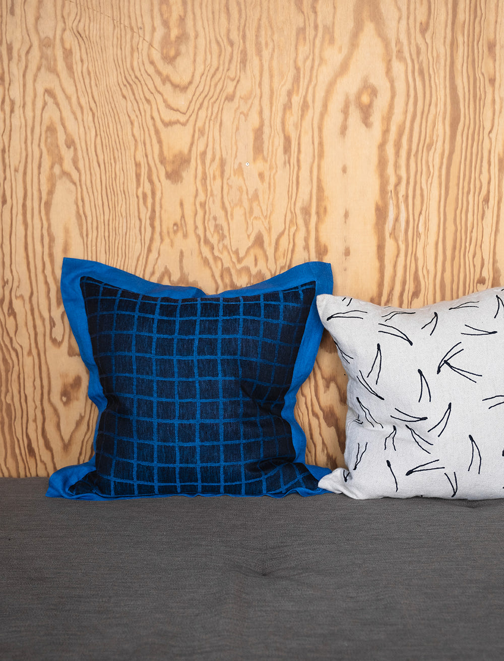 BARR EMBROIDERED CUSHION COVER, BLACK