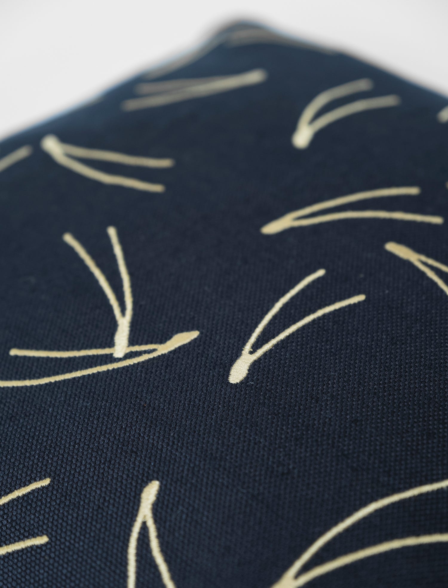 BARR EMBROIDERED CUSHION COVER, ANTHRACITE BLUE