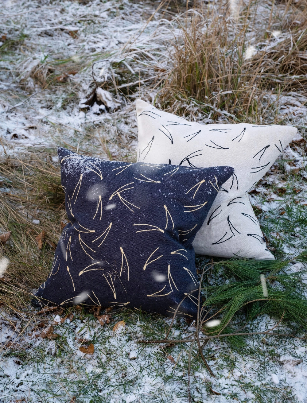 BARR EMBROIDERED CUSHION COVER, ANTHRACITE BLUE