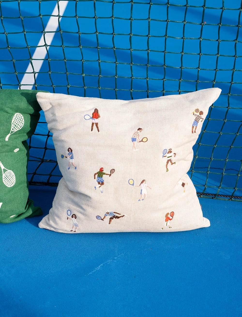 TENNIS EMBROIDERED CUSHION COVER