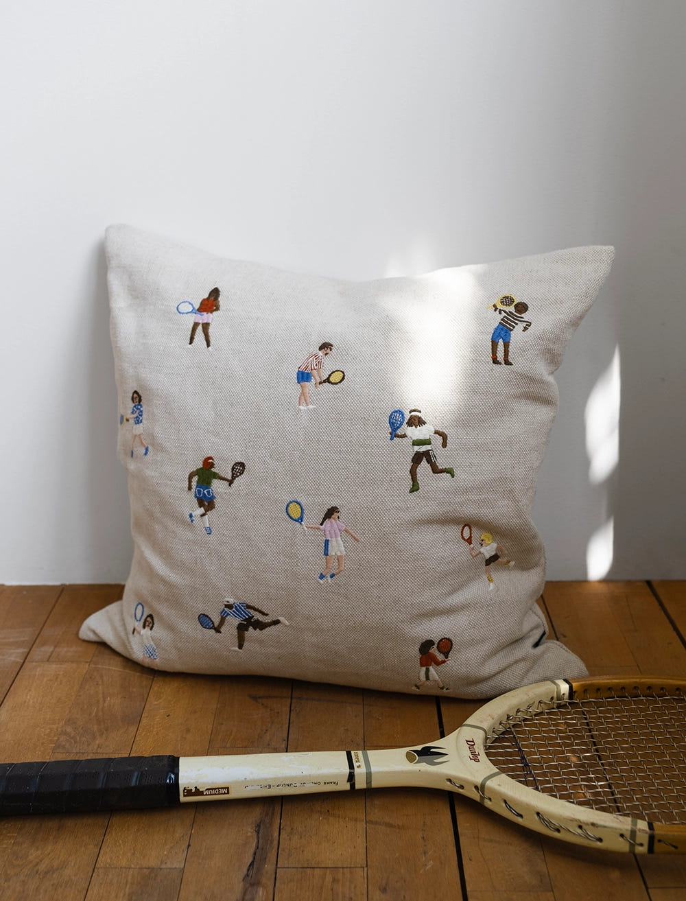 TENNIS EMBROIDERED CUSHION COVER