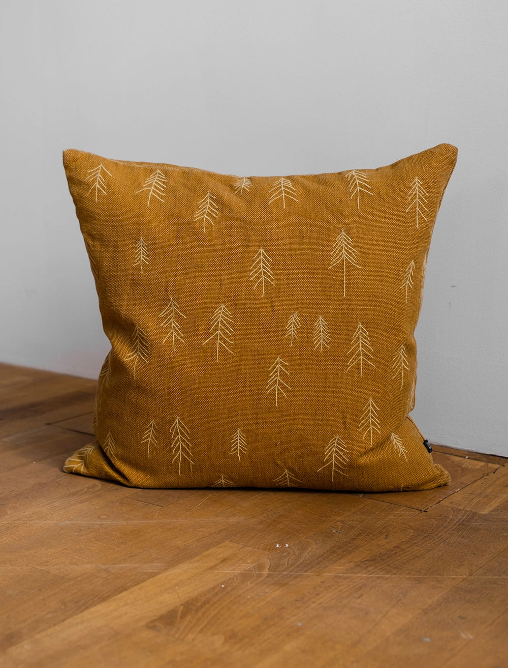 TALL EMBROIDERED CUSHION COVER, MUSTARD