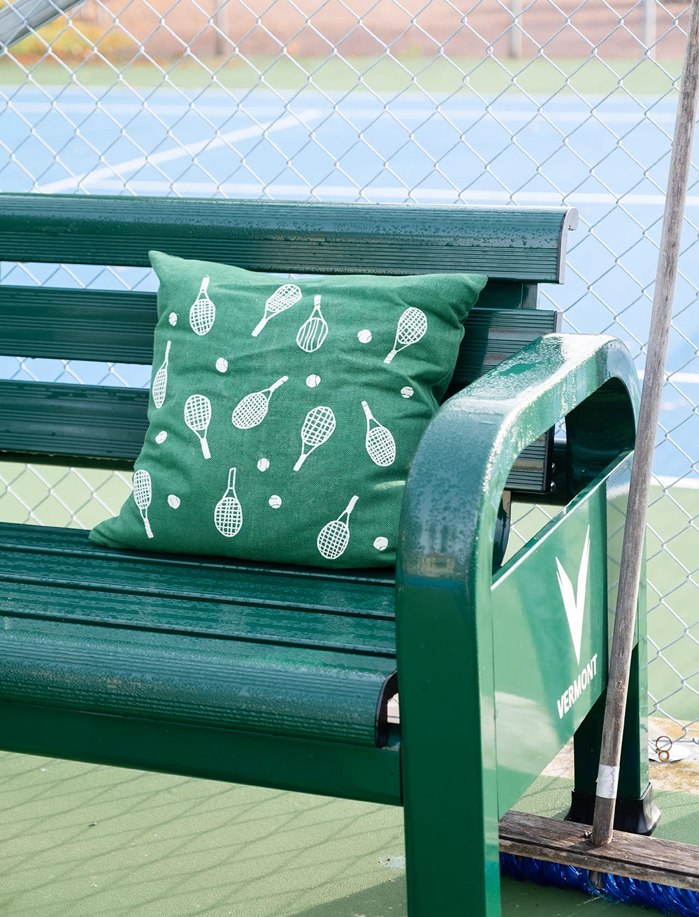 TENNISRACKET BRODERAT KUDDFODRAL, GRÖN