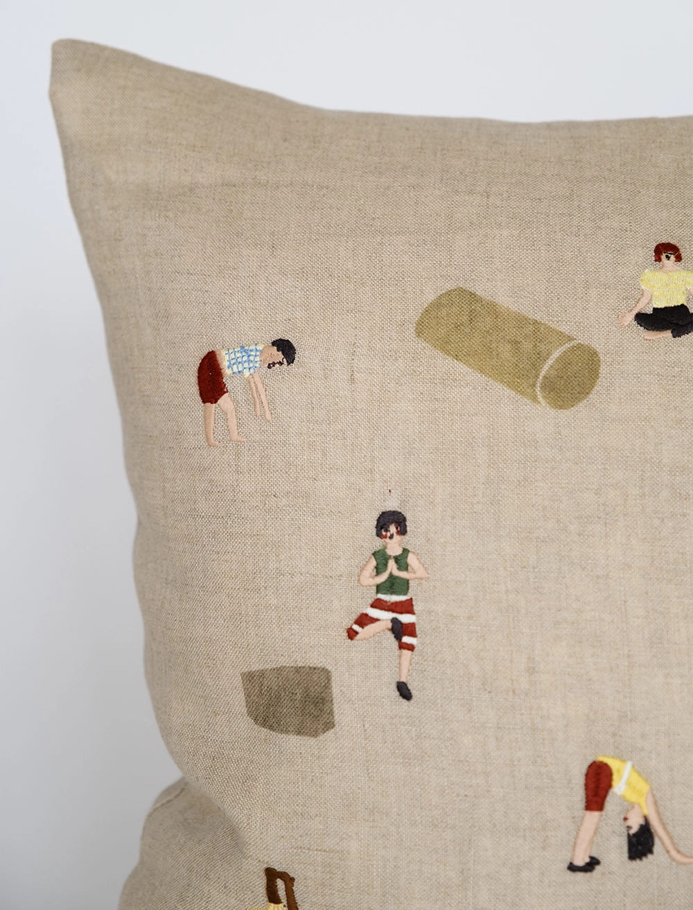 YOGA EMBROIDERED CUSHION COVER