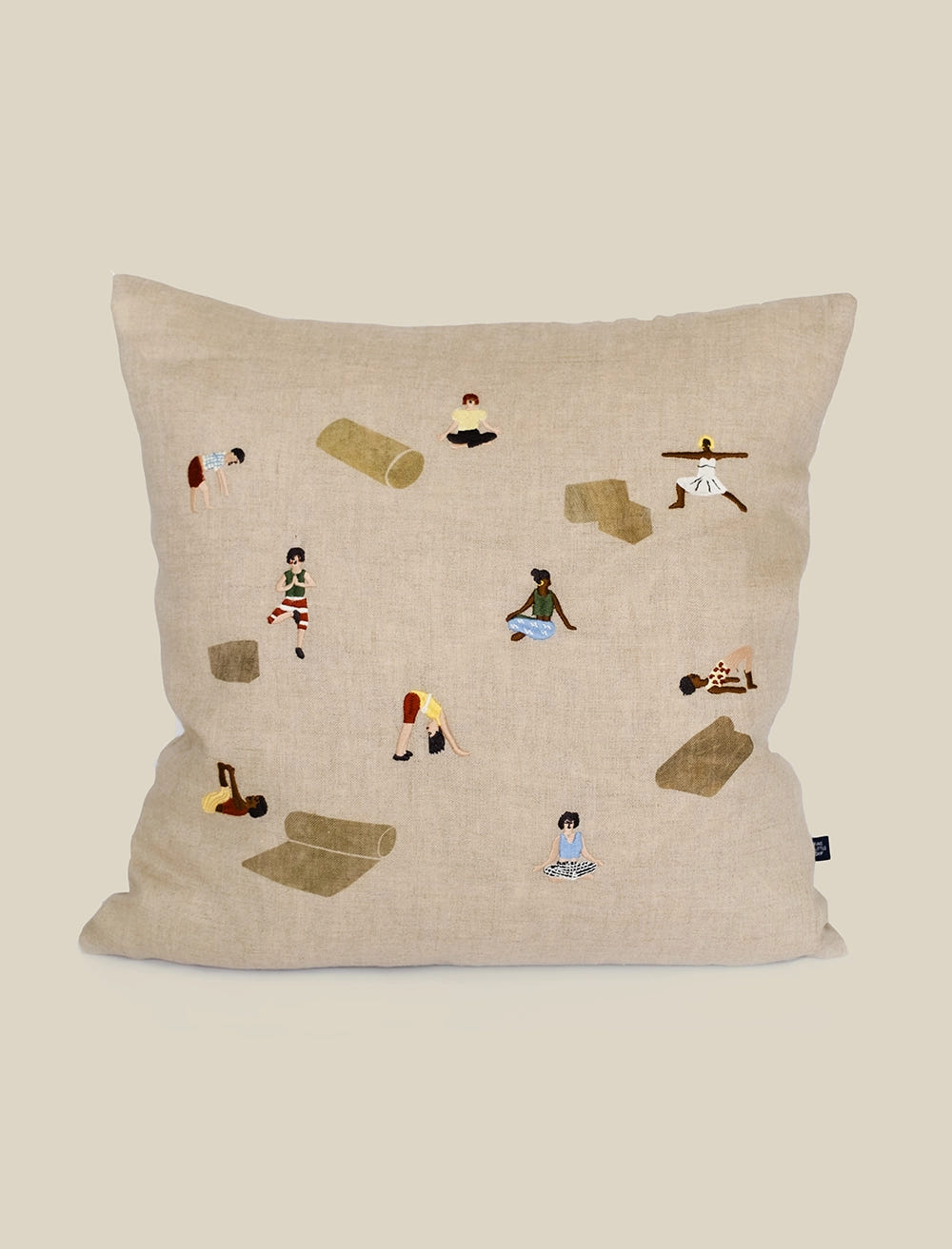 YOGA EMBROIDERED CUSHION COVER