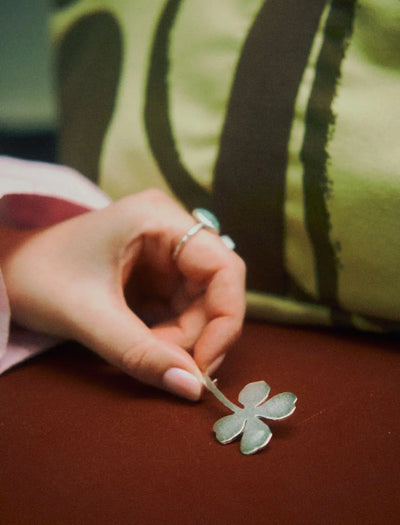 CLOVER BROOCH, SILVER