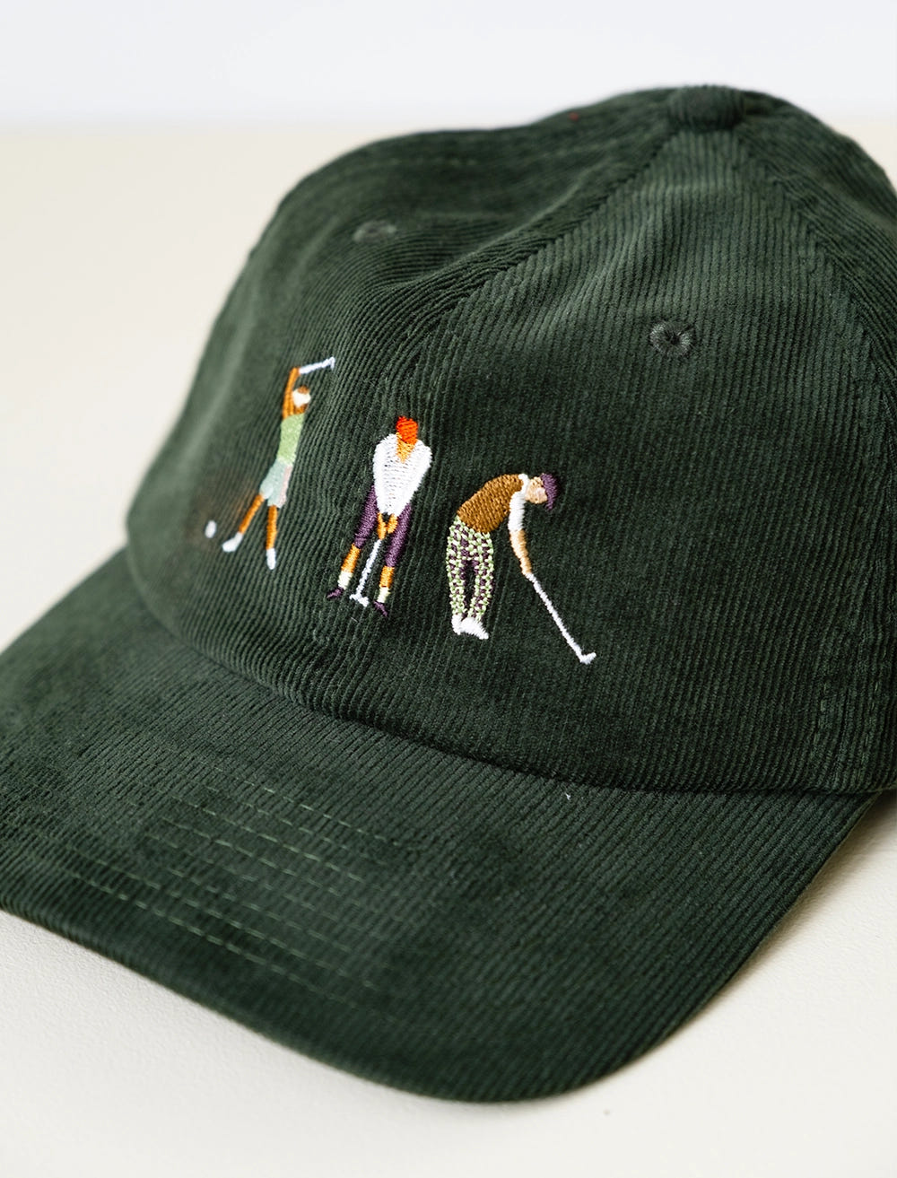 GOLFERS CAP, CORDUROY GREEN