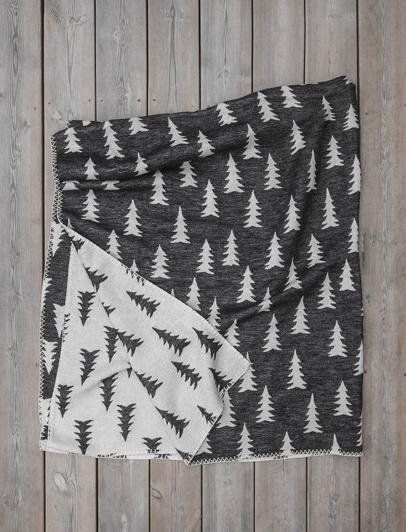 GRAN WOVEN BLANKET, BLACK/WHITE