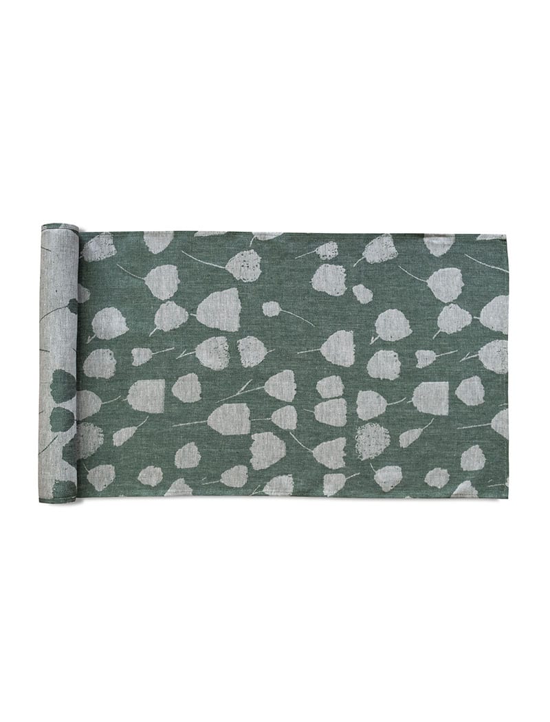 BOUQUET LINEN TABLE RUNNER, GREEN