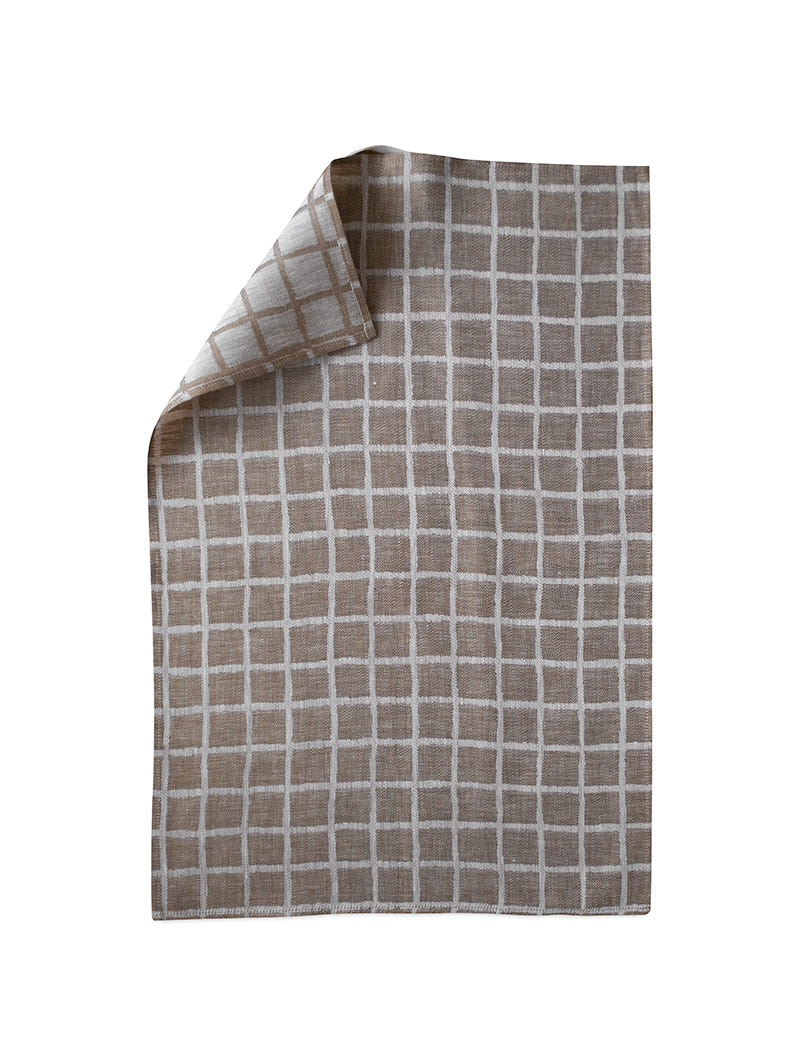 RUTIG JACQUARD WOVEN TEA TOWEL, BROWN