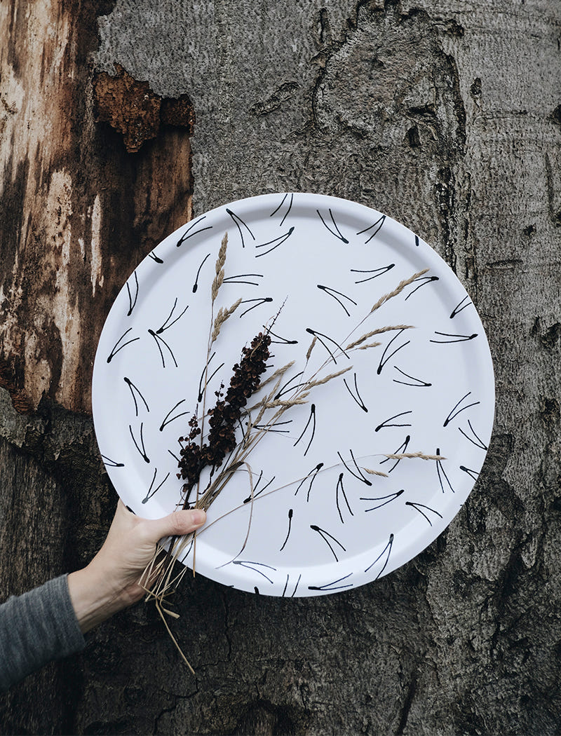 BARR TRAY, WHITE/BLACK