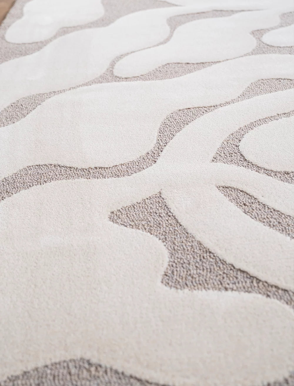 LEAVES WOOL RUG, BEIGE/BROWN