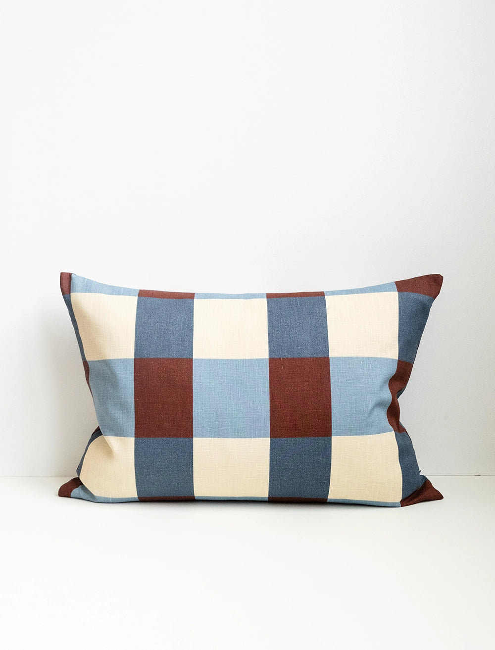 FIELD CUSHION COVER, BLUE/PLUM 48X68 CM