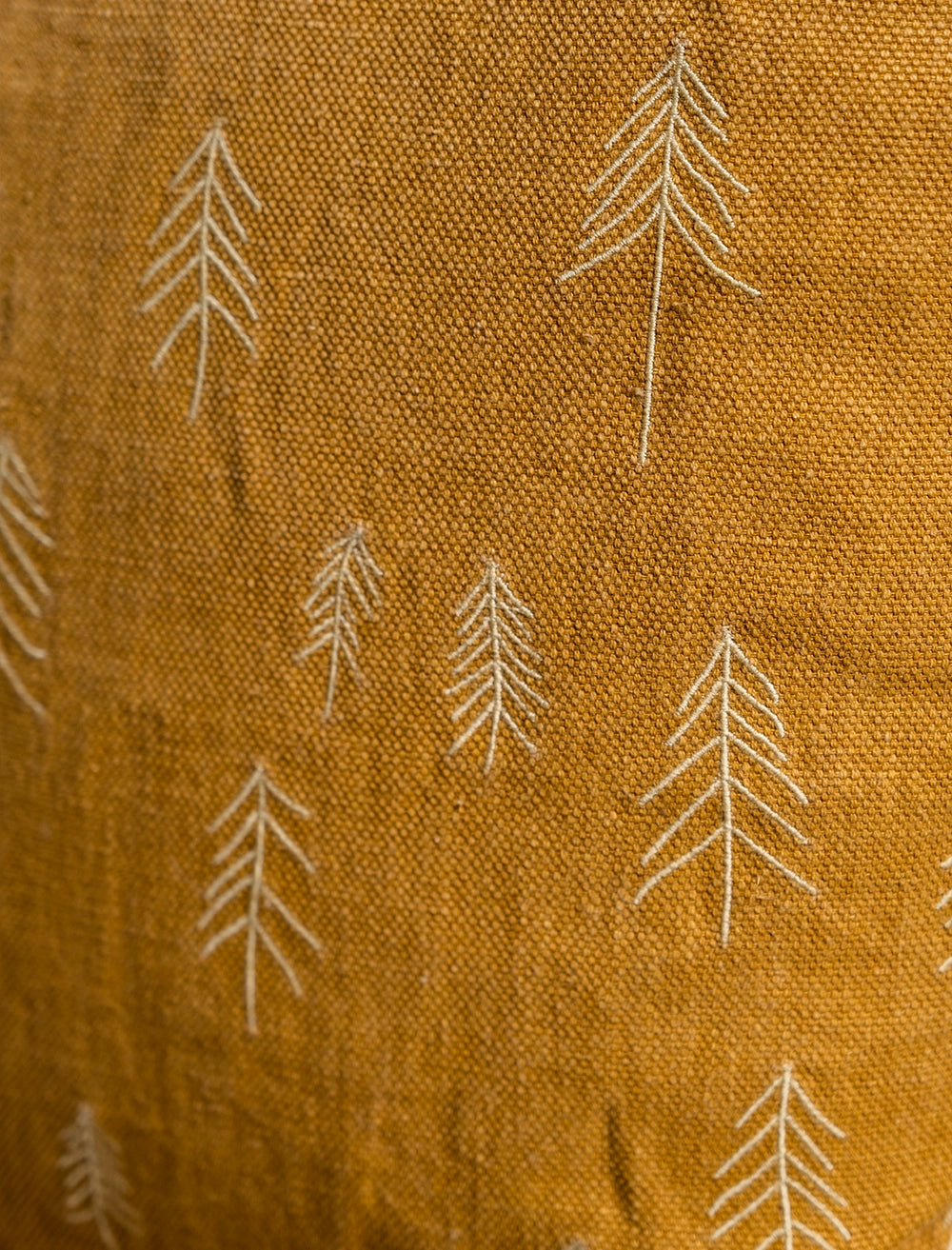 TALL EMBROIDERED CUSHION COVER, MUSTARD