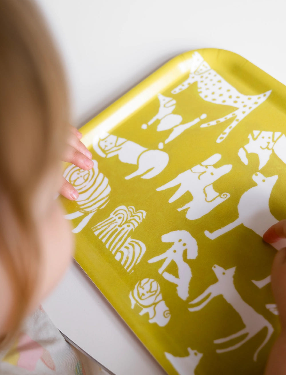DOGS SMALL TRAY, YELLOW