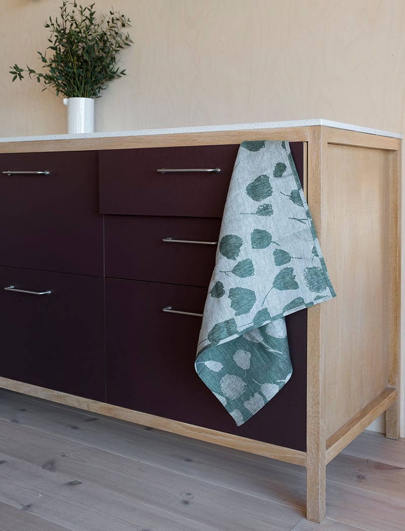 BOUQUET LINEN TEA TOWEL, GREEN