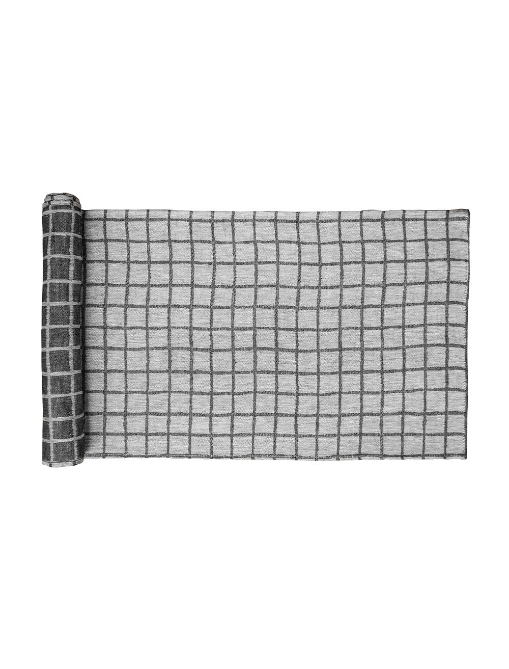 RUTIG JACQUARD WOVEN TABLE RUNNER, BLACK