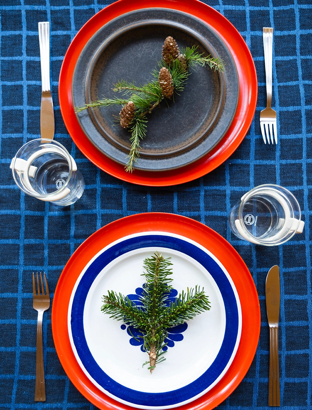 RUTIG JACQUARD WOVEN TABLECLOTH, BLUE/BLACK - 147x250 cm