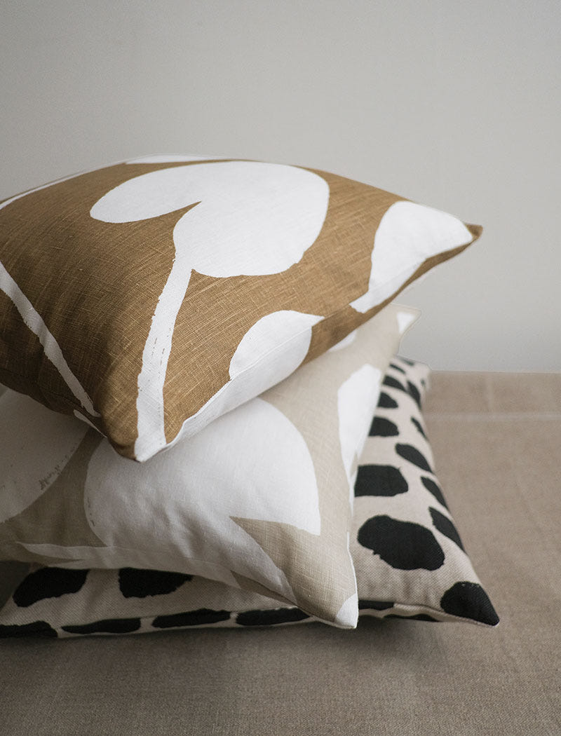 Water Lilies Cushion Cover, Mustard