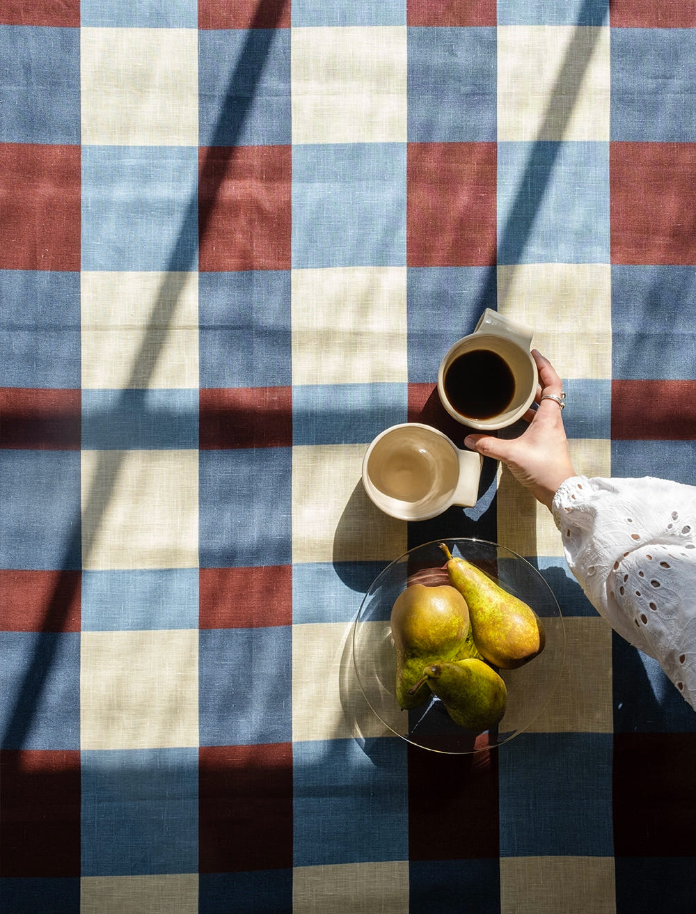 FIELD TABLECLOTH, BLUE/PLUM