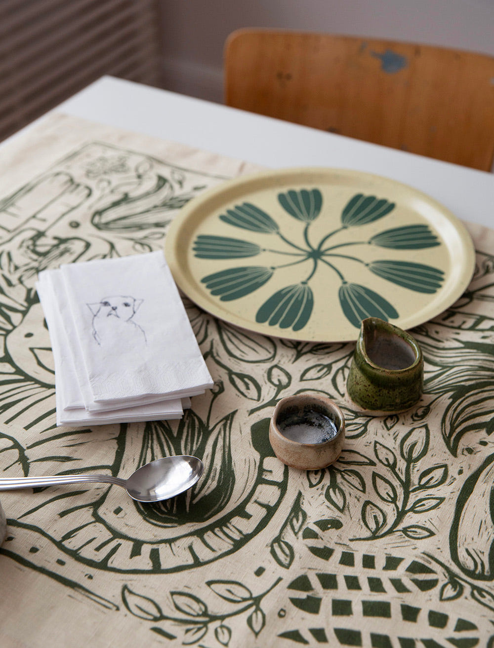 KRANS TRAY, YELLOW/GREEN