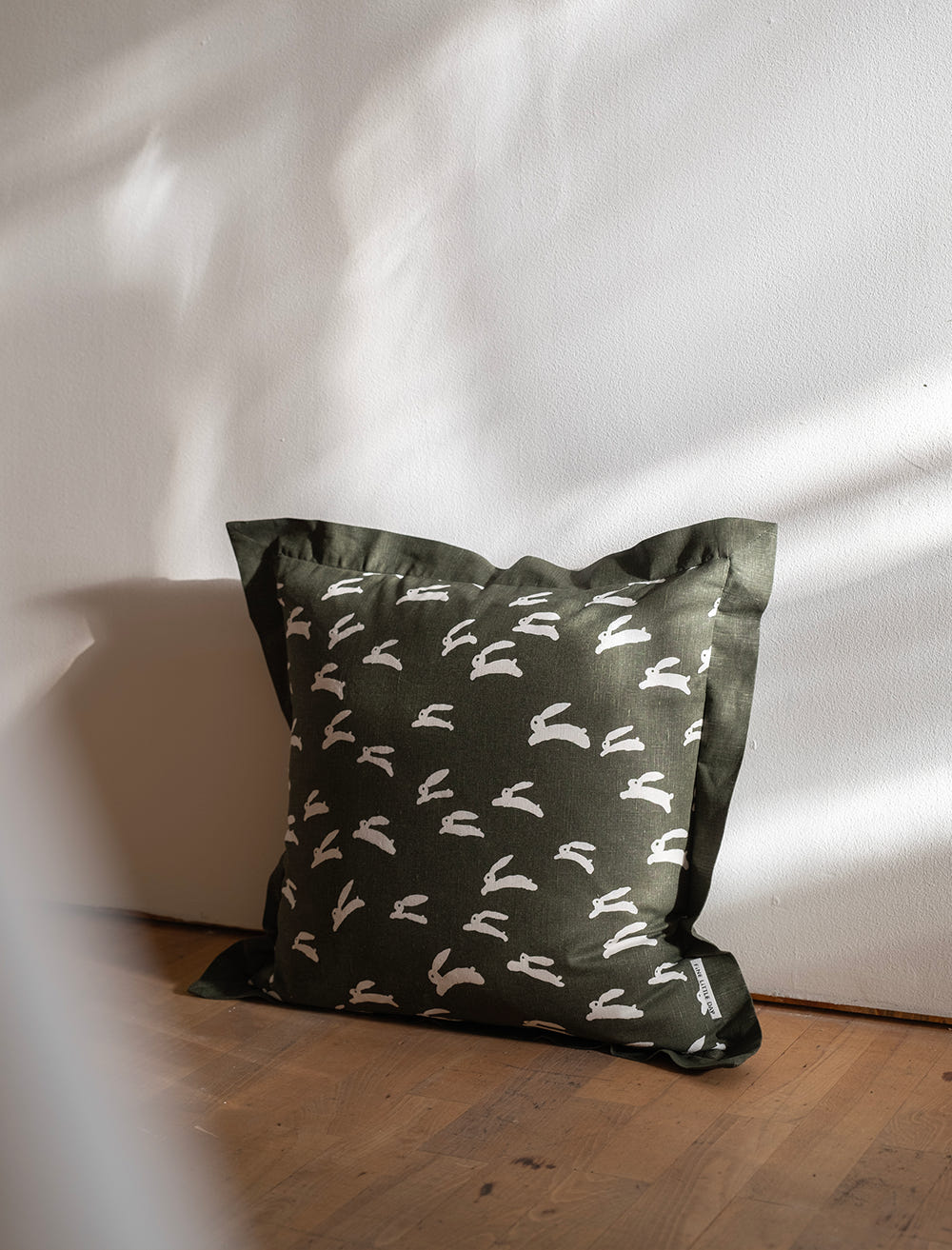 RABBIT CUSHION COVER, GREEN