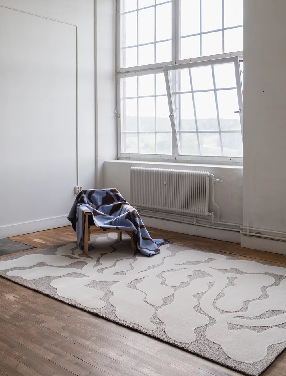 LEAVES WOOL RUG, BEIGE/BROWN