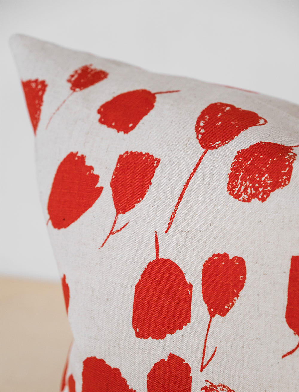 BOUQUET CUSHION COVER, POPPY RED