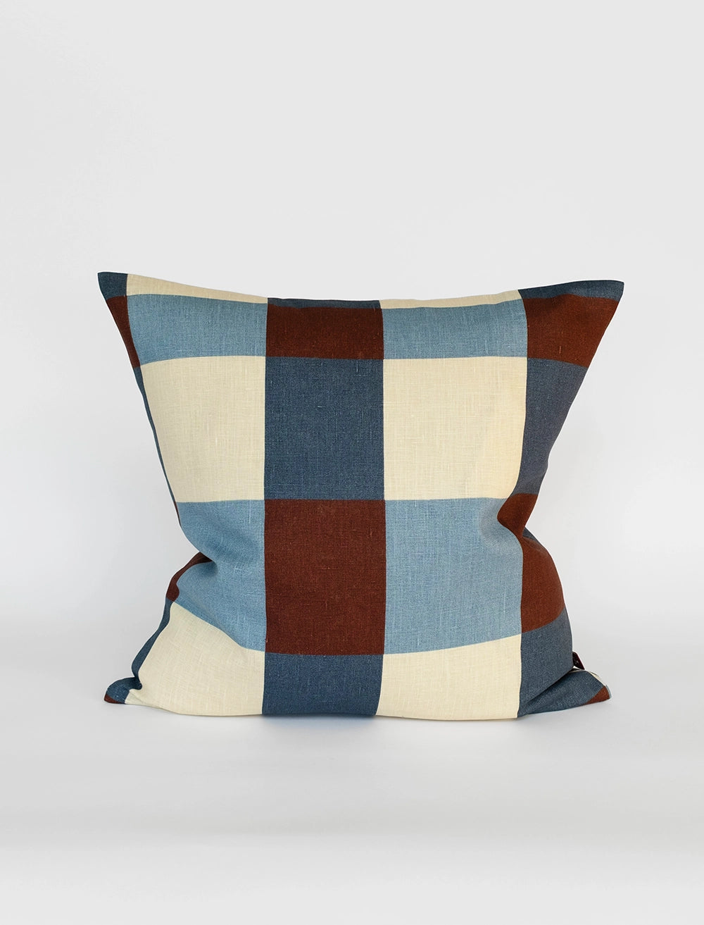 FIELD CUSHION COVER, BLUE/PLUM 48X48 CM