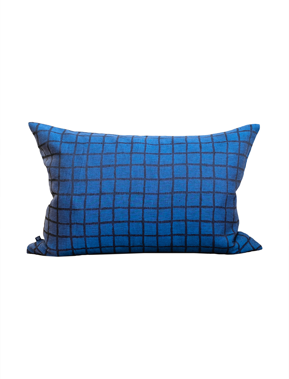 RUTIG LEINEN KISSENBEZUG, BLAU/SCHWARZ 48x68 cm