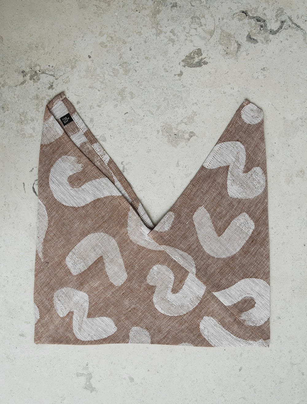 UDON LINEN TIE BAG, BROWN