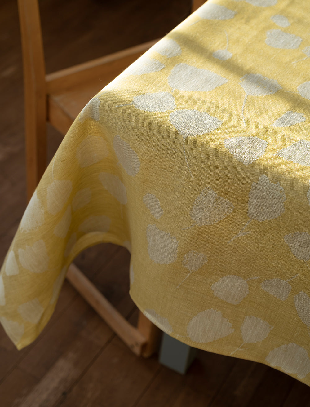 BOUQUET LINEN TABLECLOTH, YELLOW - 147×250 cm