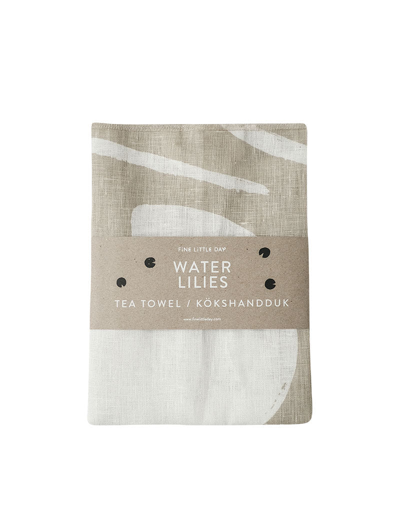 WATER LILIES TEA TOWEL, SAND