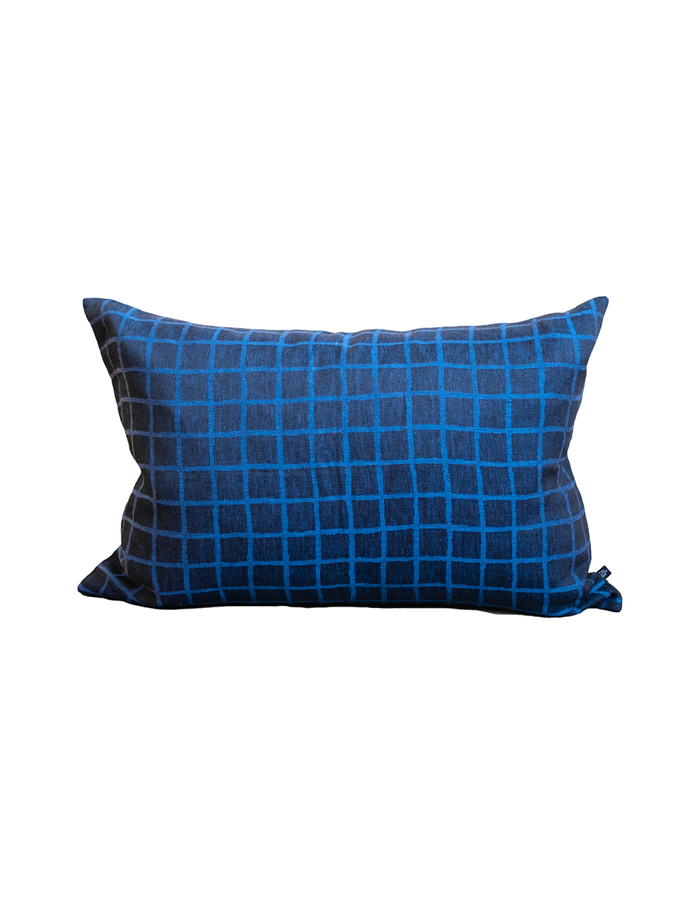 RUTIG LEINEN KISSENBEZUG, BLAU/SCHWARZ 48x68 cm